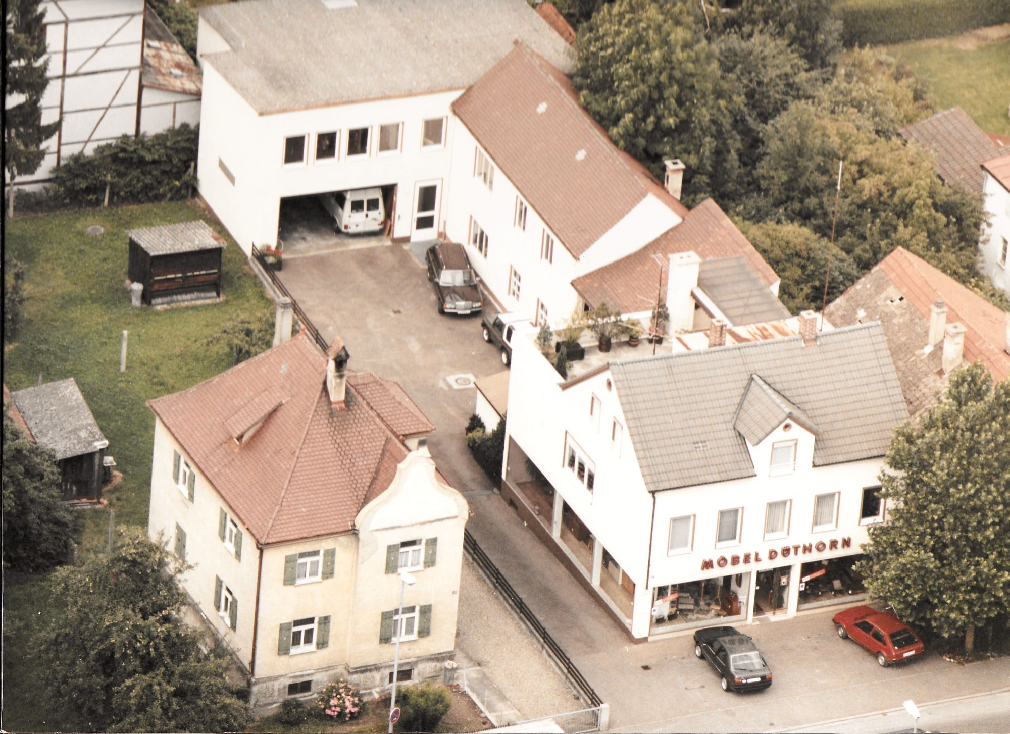 Luftaufnahme des Firmengeländes aus den 1980er-Jahren